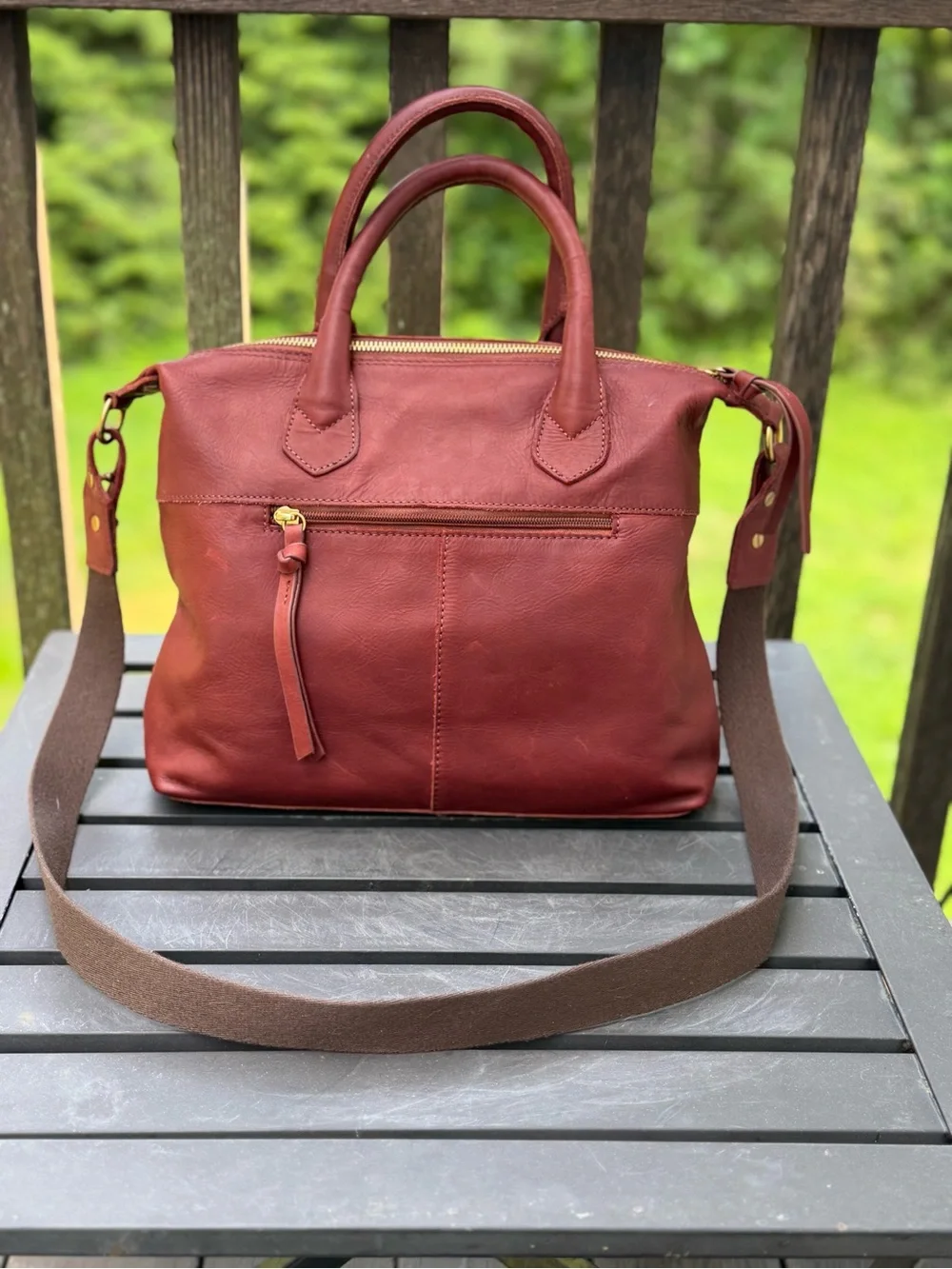 Margot New York Dani Burgundy Leather Satchel